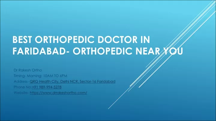best orthopedic doctor in faridabad orthopedic