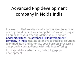 advanced php development company in noida india