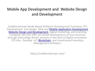 mobile app development and website design and development