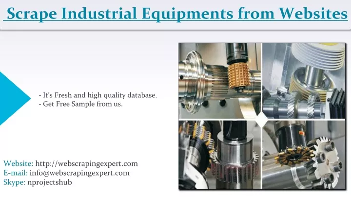 scrape industrial equipments from websites