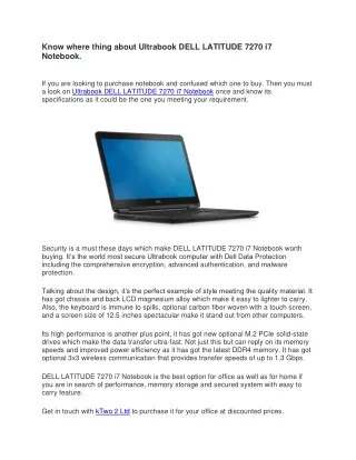 Ultrabook DELL LATITUDE 7270 i7 Notebook