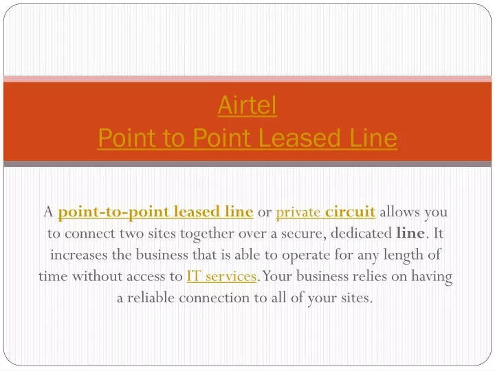 airtel point to point leased line