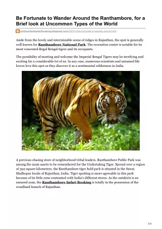 be fortunate to wander around the ranthambore