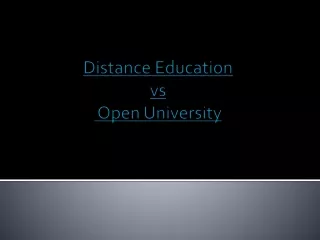 distance education vs open university