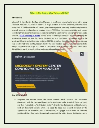 what is the easiest way to learn sccm