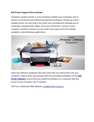 Dell Printer Support Phone Number