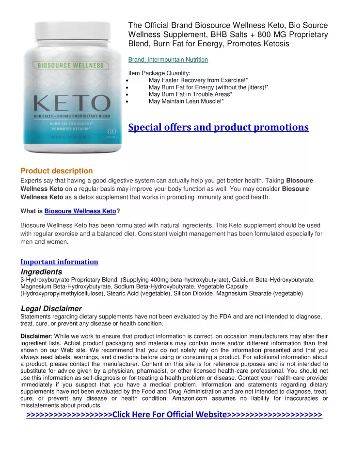 the official brand biosource wellness keto