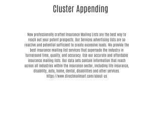 Cluster Appending