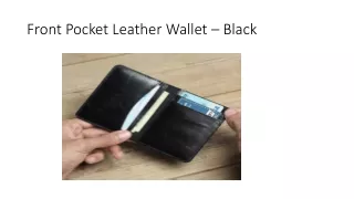 front pocket leather wallet black