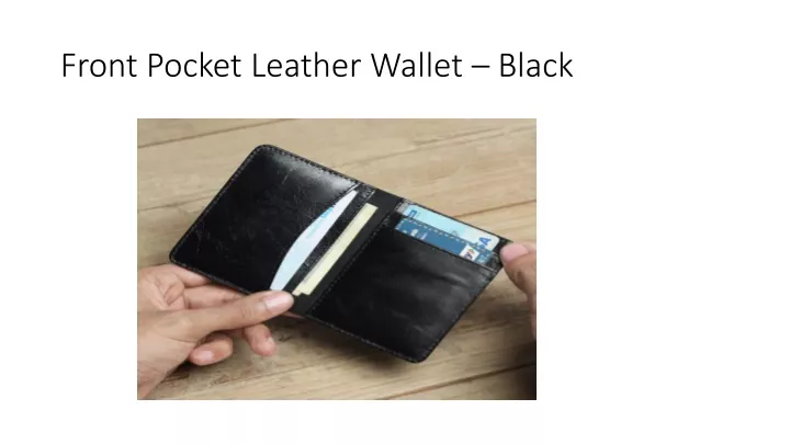 front pocket leather wallet black