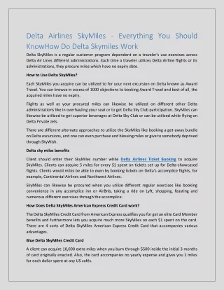 delta airlines skymiles everything you should