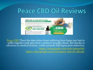 Peace CBD - An Help Reduce Inflammation Naturally