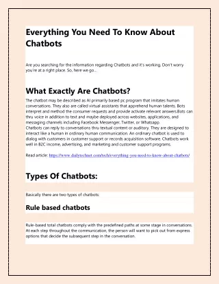 everything you need to know about chatbots