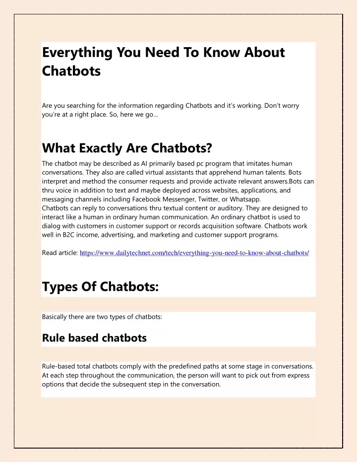 everything you need to know about chatbots