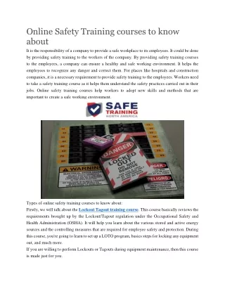 online safety training courses to know about