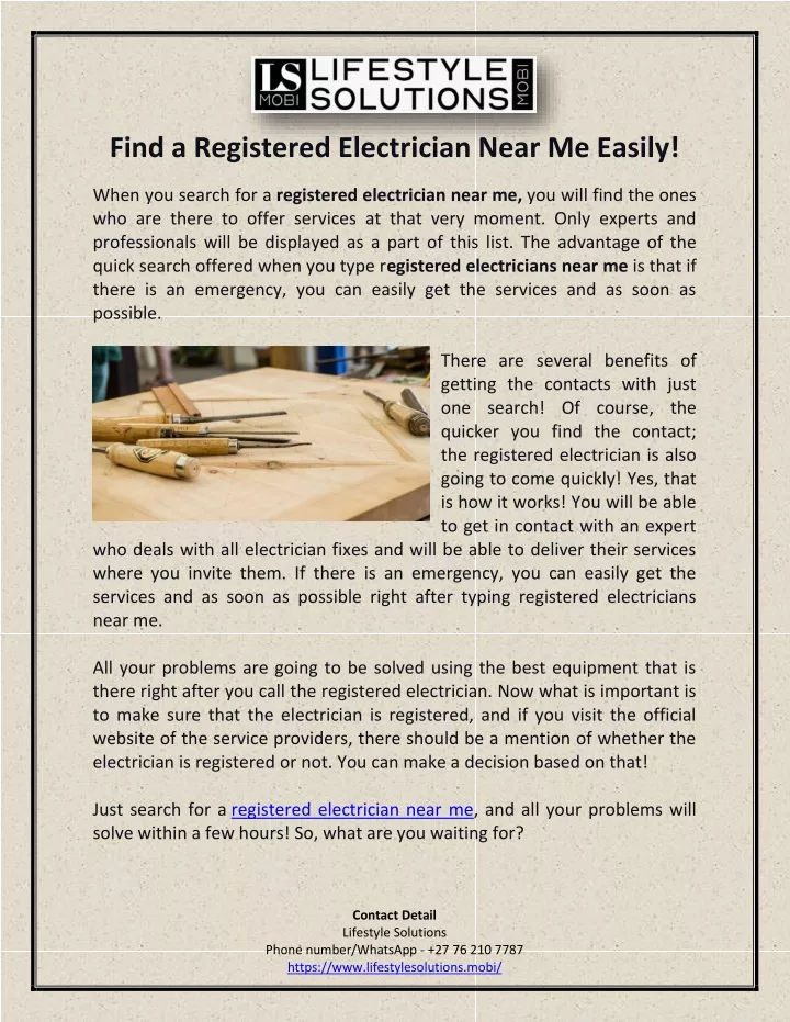 find a registered electrician near me easily