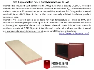 DCD approved Fire rated duct
