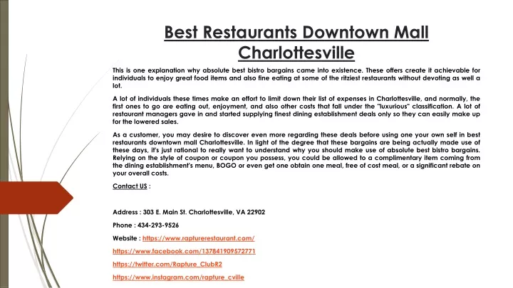 best restaurants downtown mall charlottesville