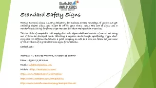 standard safety signs