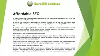 affordable seo