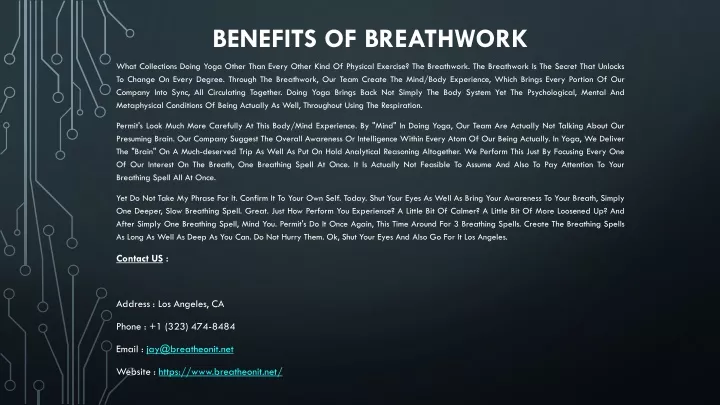 benefits of breathwork