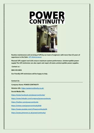 routine maintenance and servicing