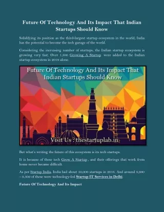 Future Of Technology And Its Impact That Indian Startups Should Know