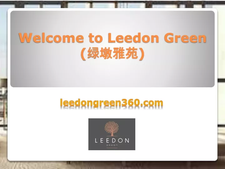 welcome to leedon green