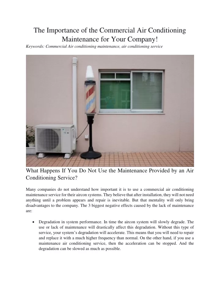 the importance of the commercial air conditioning