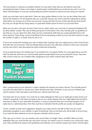the only solution to improve an excellent channel