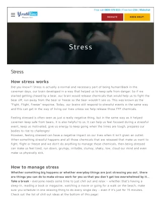 Stress help NZ | Stress Helpline Support Auckland, NZ - Youthline