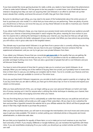 if you have existed the movie gaming business