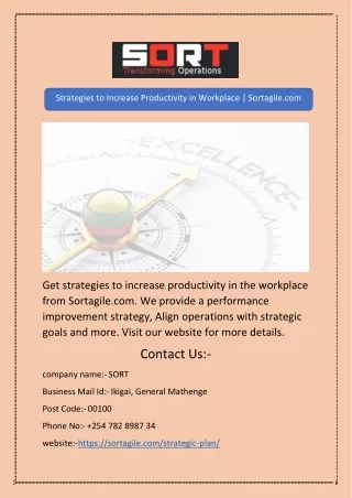 Strategies to Increase Productivity in Workplace | Sortagile.com