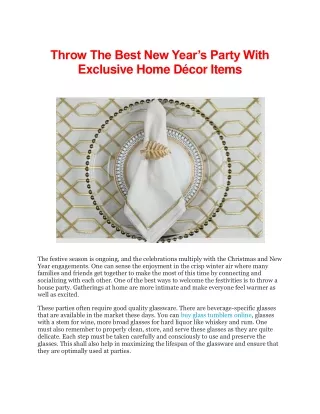 Throw The Best New Year’s Party With Exclusive Home Décor Items