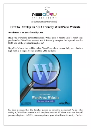 how to develop an seo friendly wordpress website