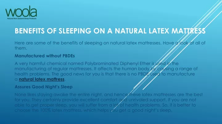 benefits of sleeping on a natural latex mattress