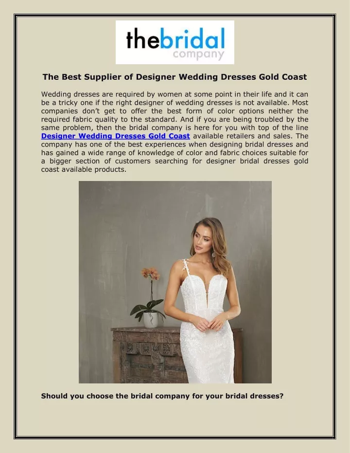the best supplier of designer wedding dresses