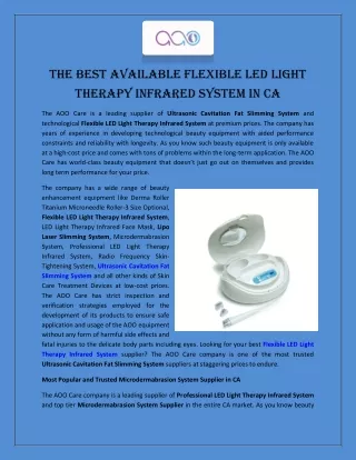 The Best Available Flexible LED Light Therapy Infrared System in CA