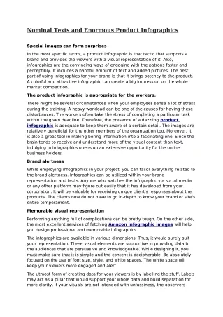 nominal texts and enormous product infographics