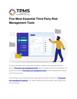 Five Most Essential Third Party Risk Management Tools