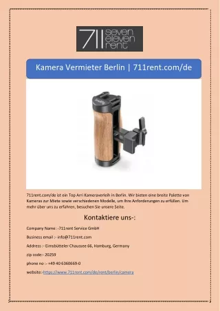 Kamera Vermieter Berlin | 711rent.com/de