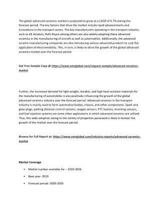 the global advanced ceramics market is projected
