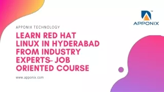Learn Red Hat Linux in Hyderabad from Industry Experts- Job Oriented Course
