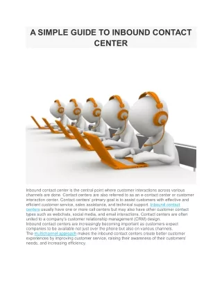 A SIMPLE GUIDE TO INBOUND CONTACT CENTER