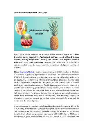 global bromelain market 2020 2027