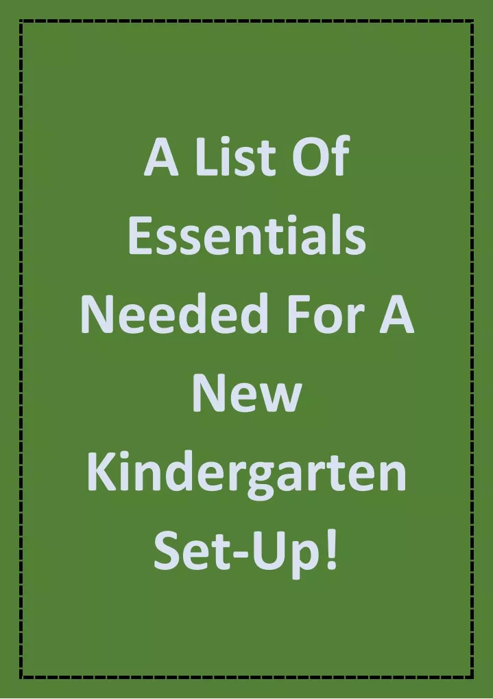 a list of essentials needed