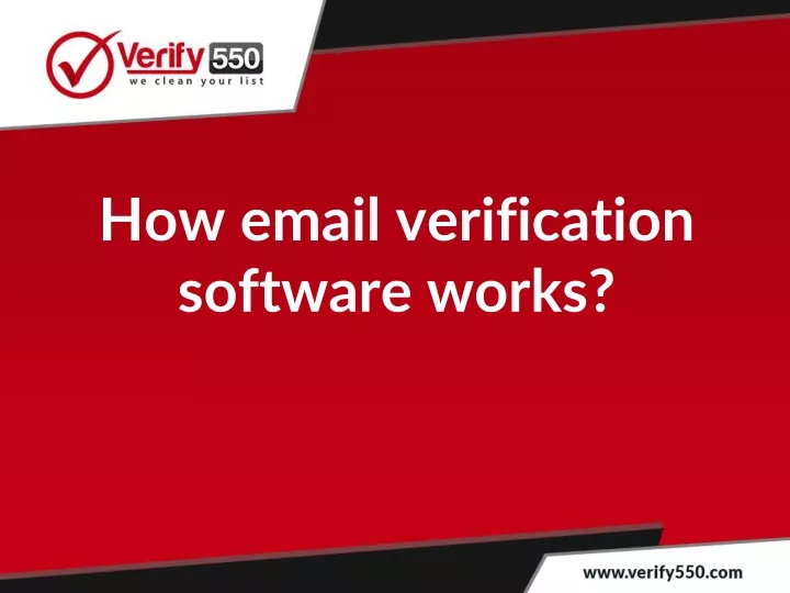 how email verification software works