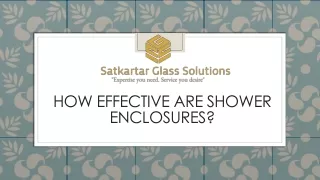 how effective are shower enclosures