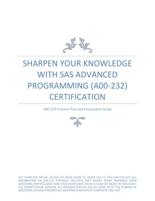 sharpen your knowledge with sas advanced