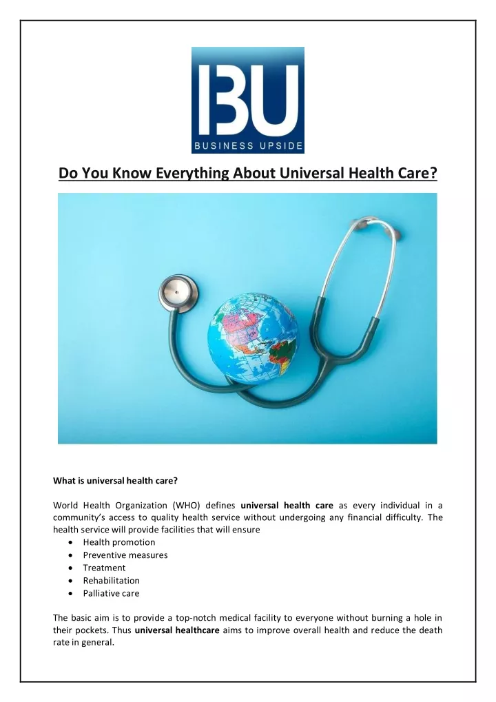 do you know everything about universal health care